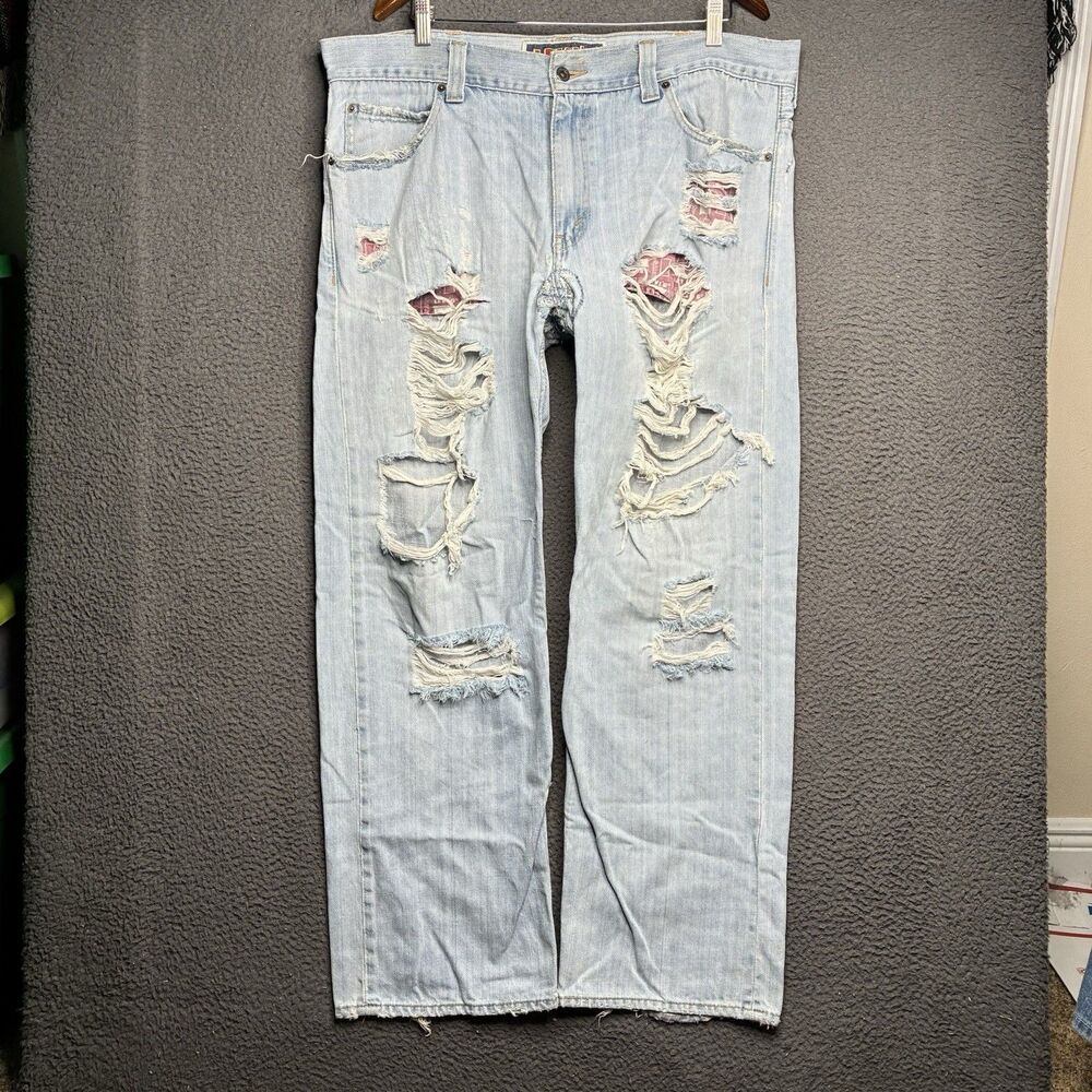 VINTAGE Levi's 549 Men Jeans 38X30 Denim Low Loose Baggy Skater Y2K Thrashed